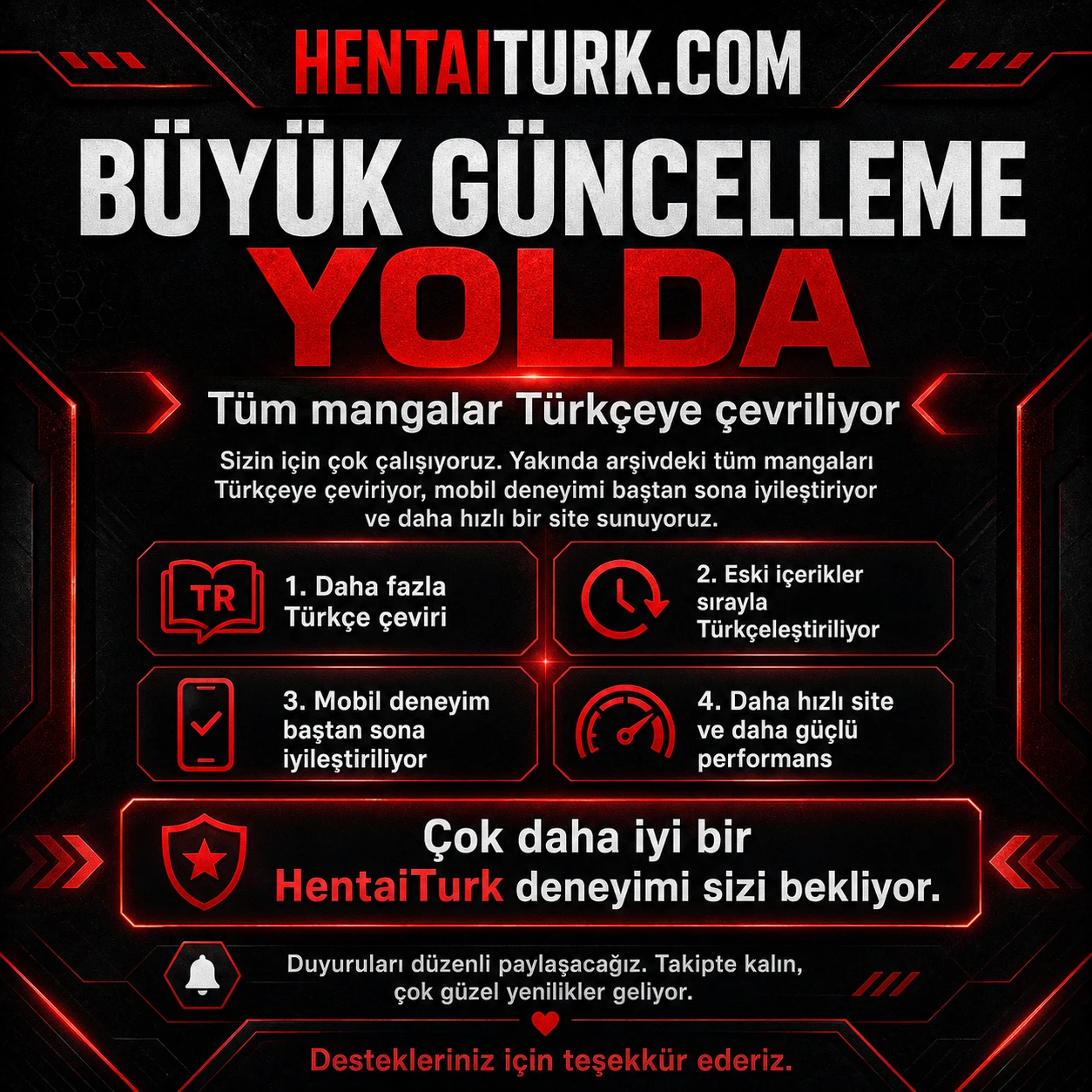 Büyük Güncelleme Yolda: Tüm Mangalar Türkçeye Çevriliyor